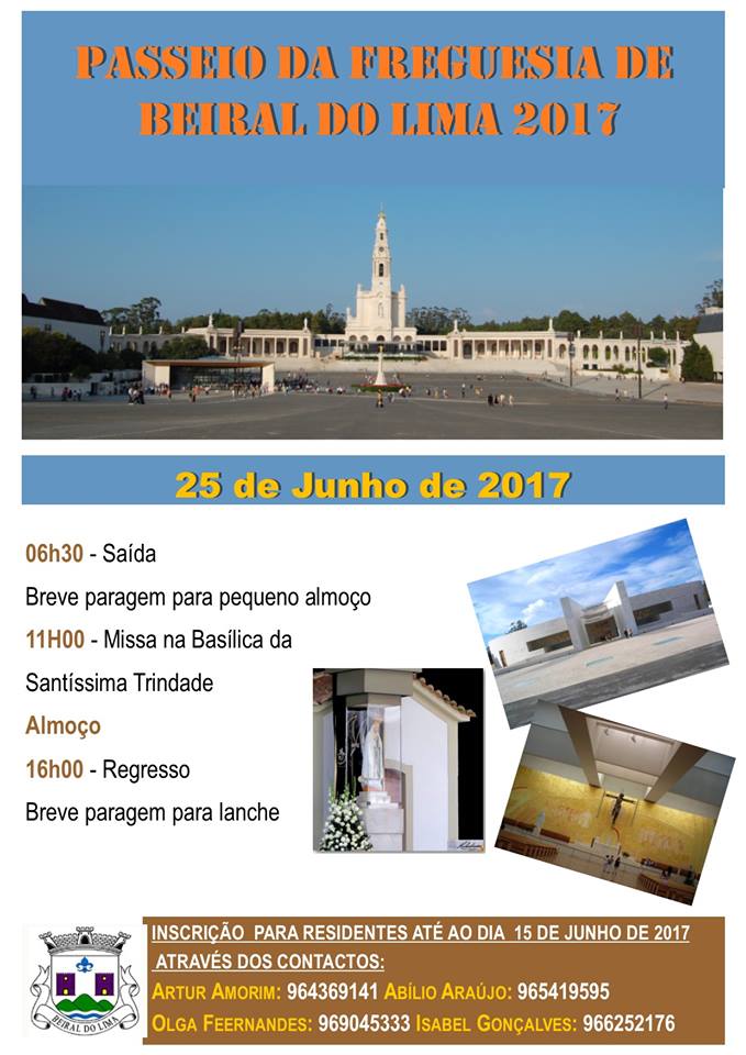 Passeio a Fátima da Freguesia de Beiral do Lima